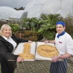 Ruth Huxley of the Cornish Pasty Association and Eden head chef Mike Greer with the pasty-inspired baked 10, marking 10 years of the World Pasty Championships